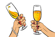 Woman holding glass of wine POP ART, a Food Illustration by Kapitosh (Thumbnail 3 of 8)