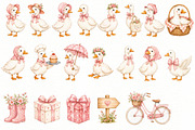 Watercolor Goose Clipart, an Animal Illustration by Villa 11 Estudio (Thumbnail 2 of 6)