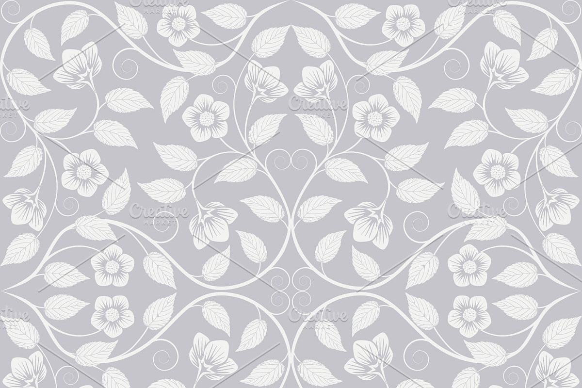 3 Seamless Floral Patterns, a Decorative Illustration by Absent A (Photo 1 of 3)