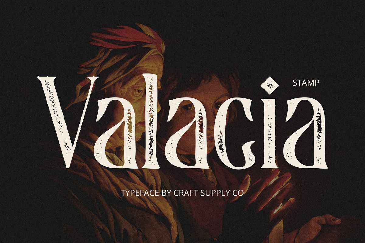 Valacia Stamp, a Serif Font by Craft Supply Co. (Photo 1 of 8)