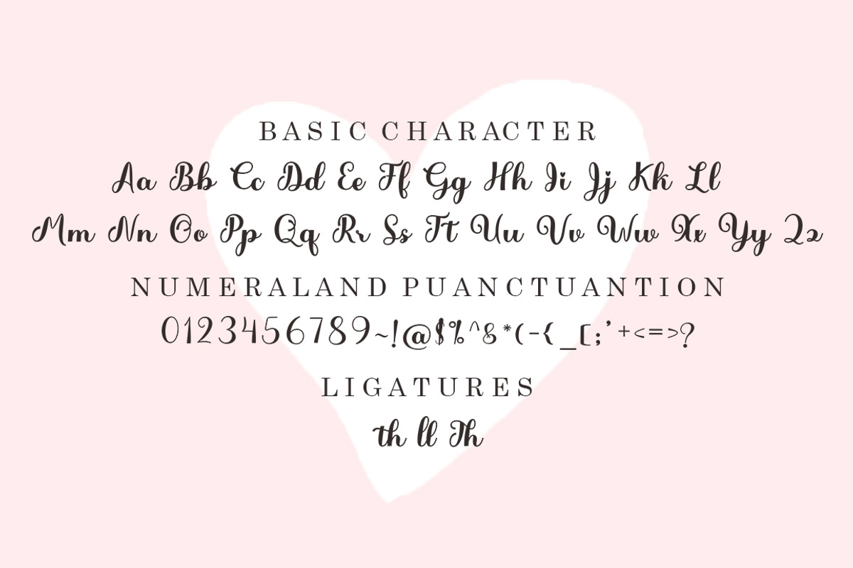 Jealousy Heart Script, a Script Font by Bosstype Studio (Photo 5 of 8)