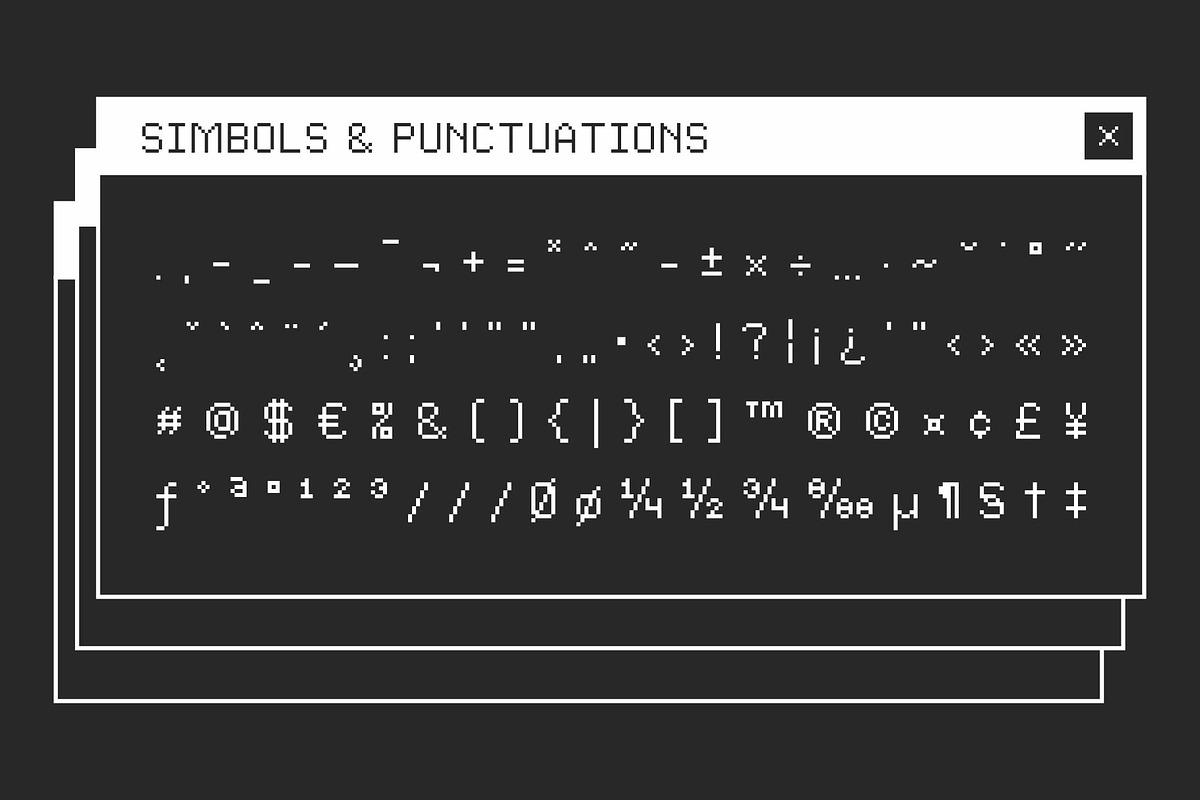 Pixidot mayhem, a Symbol Font by takoliko (Photo 11 of 13)