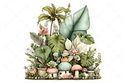 Tropical Lush Green Birthday Clipart, an Illustration by Craft Nest (Thumbnail 11 of 12)