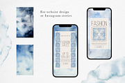 Blue Abstract Watercolor Backgrounds, a Texture Graphic by Navenzeles (Thumbnail 7 of 10)