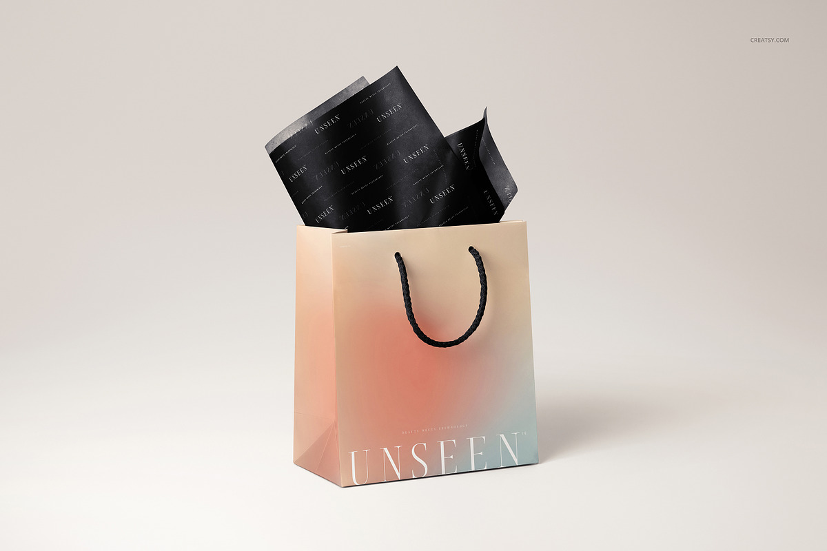 Tissue Paper in Gift Bag Mockup, a Packaging Mockup by creatsy5 (Photo 11 of 14)
