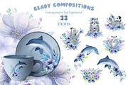 Animals and flowers, watercolor coll, an Animal Illustration by LenArt (Thumbnail 7 of 15)
