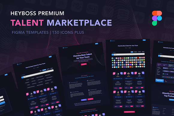 Dark Talent Marketplace in Figma preview 3