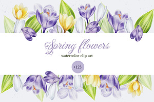 Spring flowers watercolor