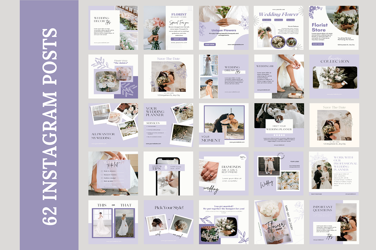 Purple Wedding/Florist Instagram, a Social Media Template by LushBury (Photo 2 of 9)