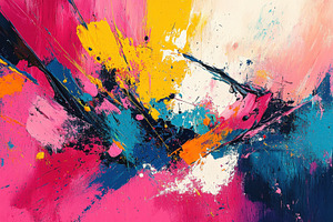 Abstract Colorful Painting Vibrant H, a Photo by Pixeness Studio