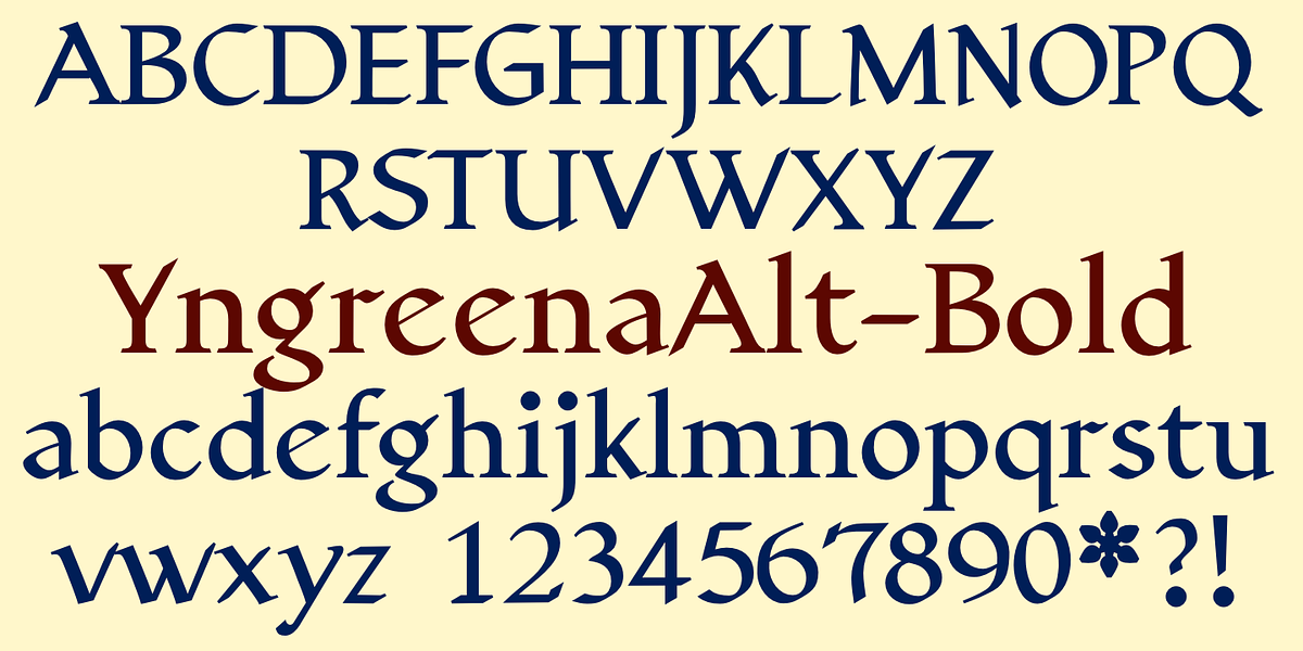 YngreenaAlt, a Serif Font by Ingrimayne Type (Photo 6 of 8)