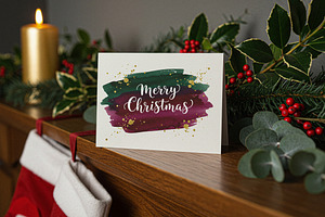 Christmas Greeting Card Mockup, a Product Mockup by Designer Dude