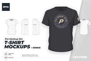 T-shirt vector mockups + Bonus