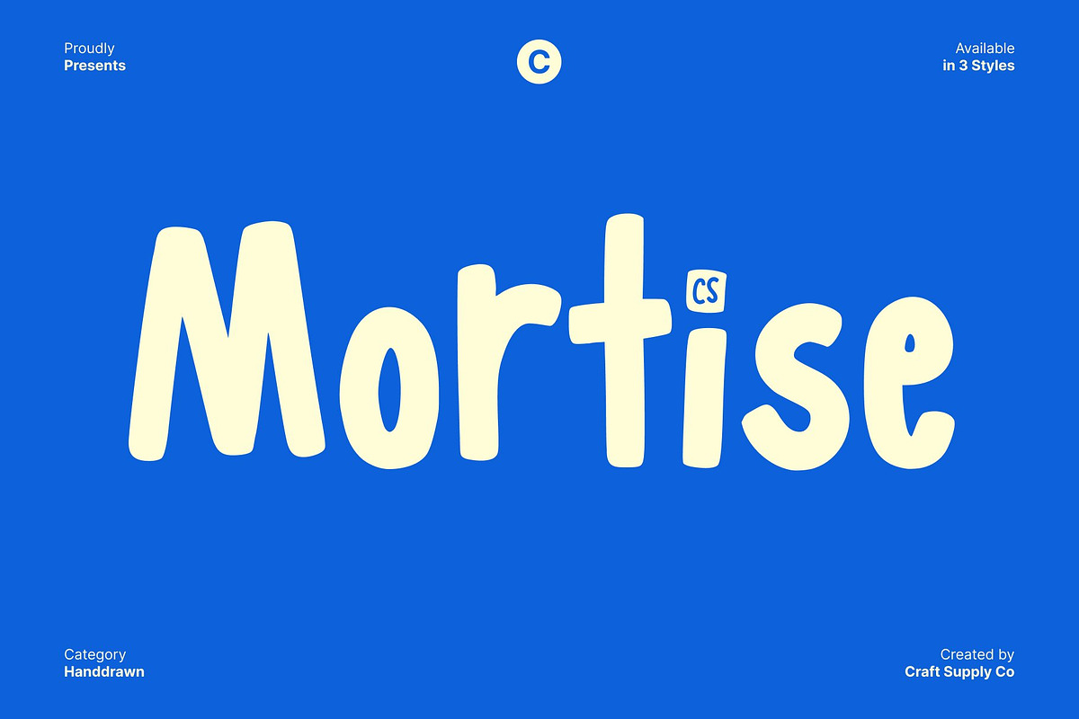 CS Mortise – Fun Handwritten Font, a Font by Craft Supply Co. (Photo 1 of 8)
