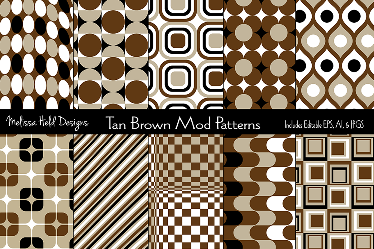 Brown & Black Mod Geometric Patterns