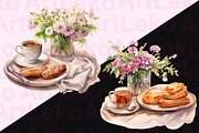 Breakfast in Bed Clipart, a Food Illustration by LekoArt (Thumbnail 7 of 10)