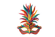 Carnival Masks vector set, a Decorative Illustration by LisaKolbasa (Thumbnail 2 of 15)