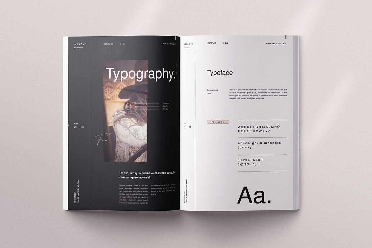 AURA | Brand Guidelines Template, a Brochure Template by ArtisanaAura (Photo 9 of 20)