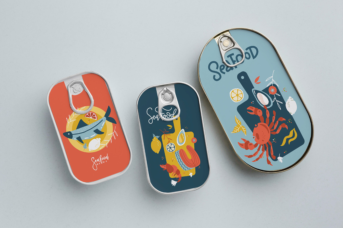Hand drawn SEAFOOD clipart concepts, a Food Illustration by Lana Sham (Photo 3 of 7)