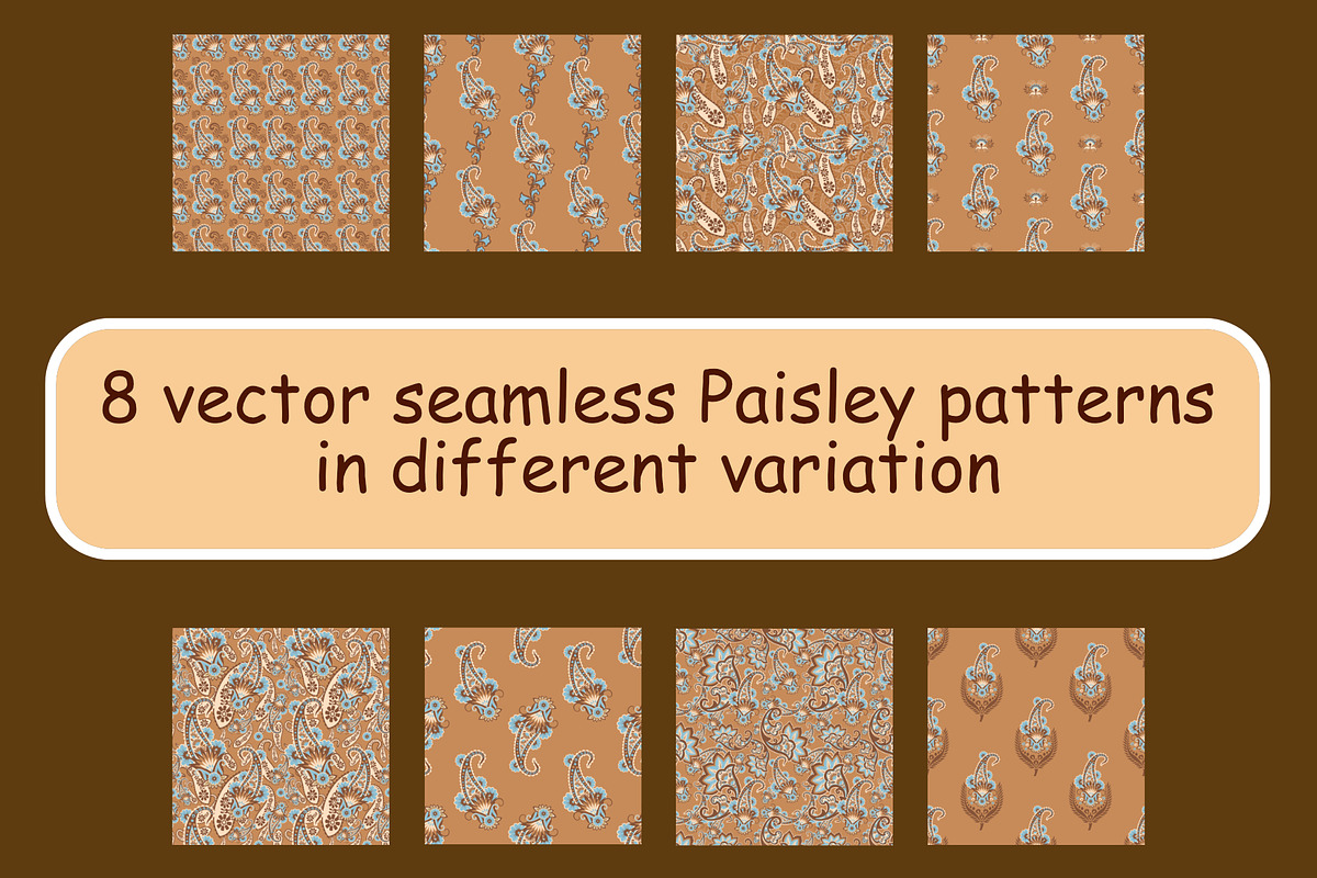 Earth Tone Paisley Patterns, a Pattern Graphic by ThaiByGaew (Photo 2 of 3)