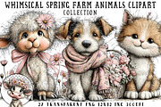 Whimsical Spring Farm Animals Clipar, an Illustration by OK Design (Thumbnail 1 of 6)