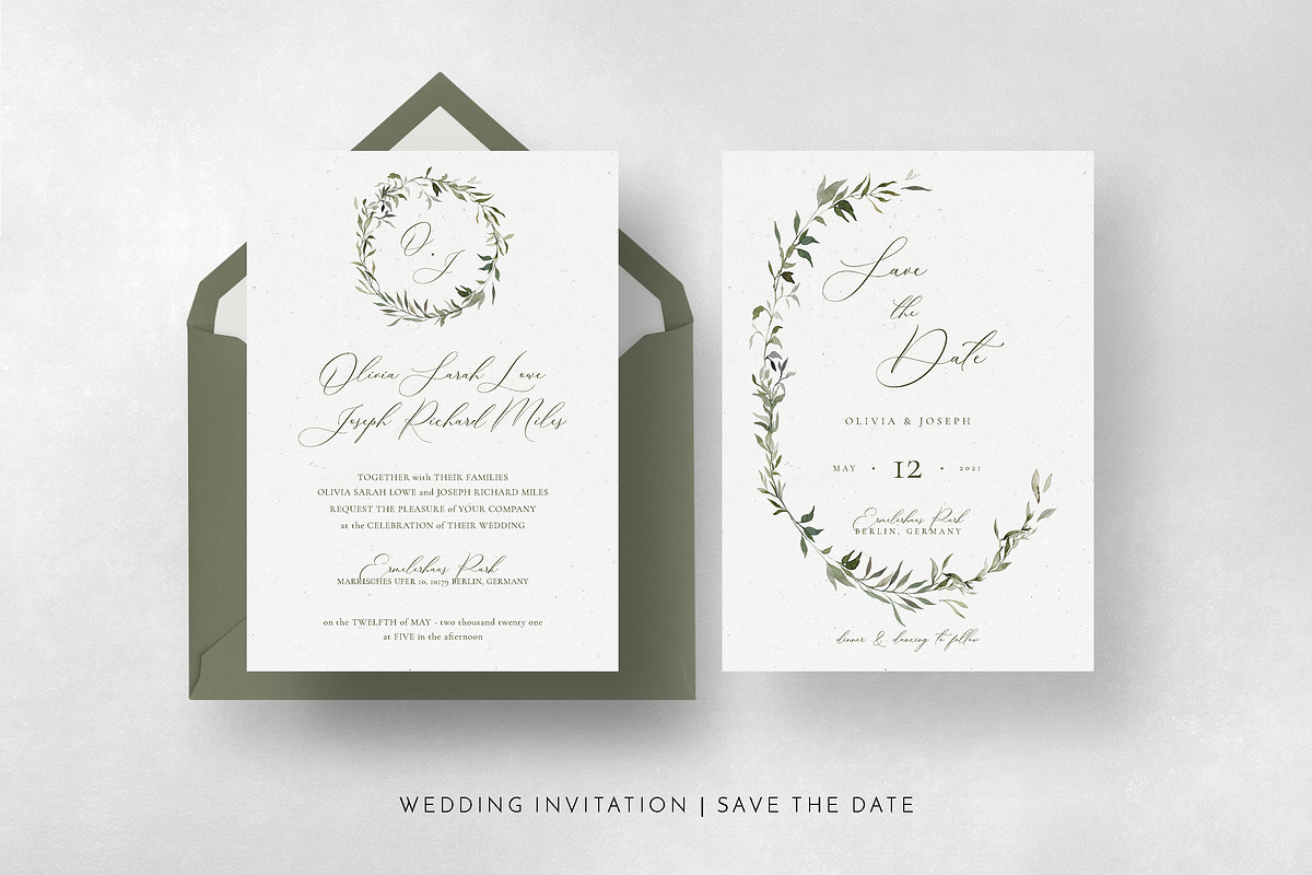 Watercolor Monogram Wedding Suite, an Invitation Template by BlueRobinDesignShop (Photo 13 of 14)