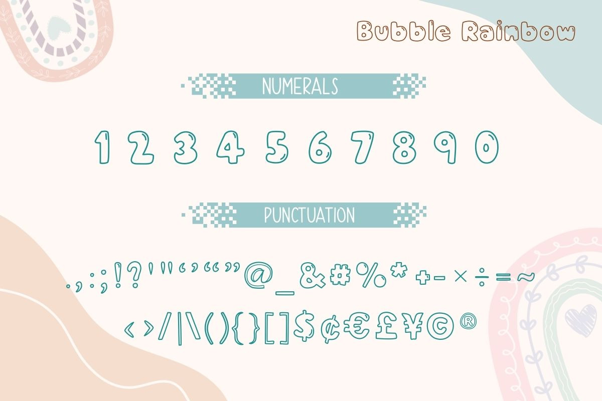 Bubble Rainbow - Outline Font, a Symbol Font by AnningArts (Photo 8 of 8)