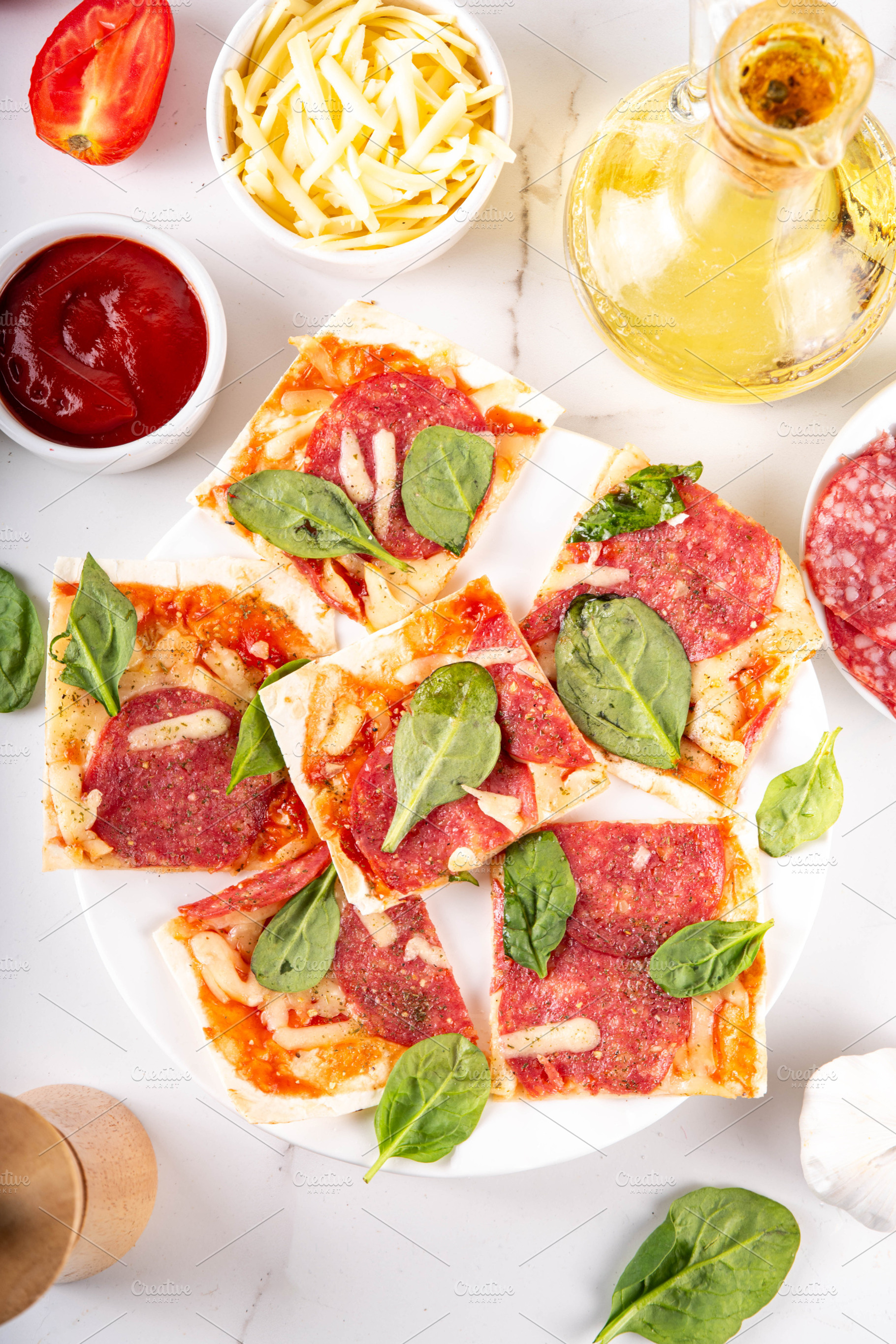 Flatbread Pepperoni Pizza, a Food & Drink Photo by Rimma