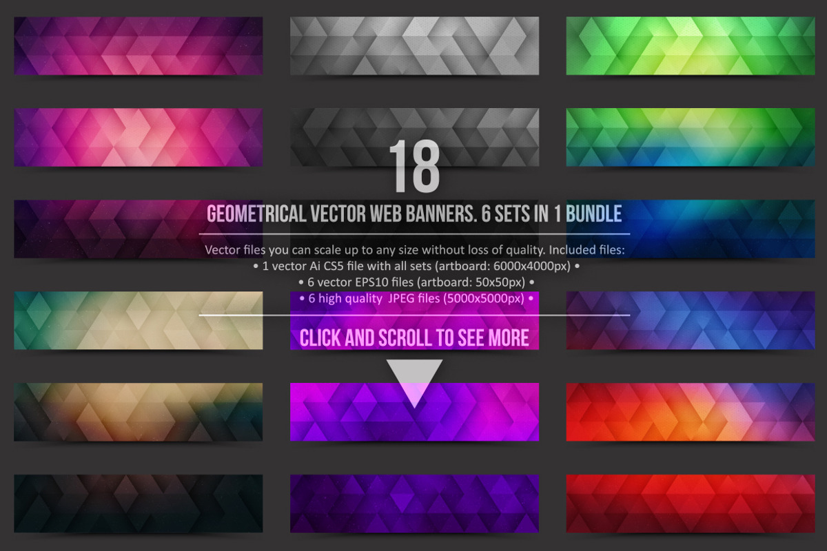 Geometrical Vector Web Banners, an UI Kit Template by yamonstro (Photo 1 of 4)