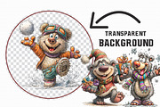 Funny Winter Bear Clipart, an Illustration by Libby Wishes (Thumbnail 3 of 7)