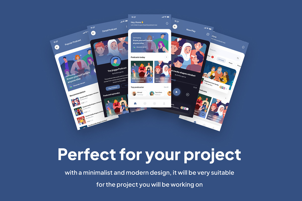 Podbay - Podcast App UI Kits, an App Template by Minialis (Photo 3 of 6)