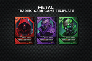 Metal Trading Card Game Template