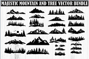 Majestic Mountain and Tree Vector Bu, a Graphic by balal (Thumbnail 1 of 8)