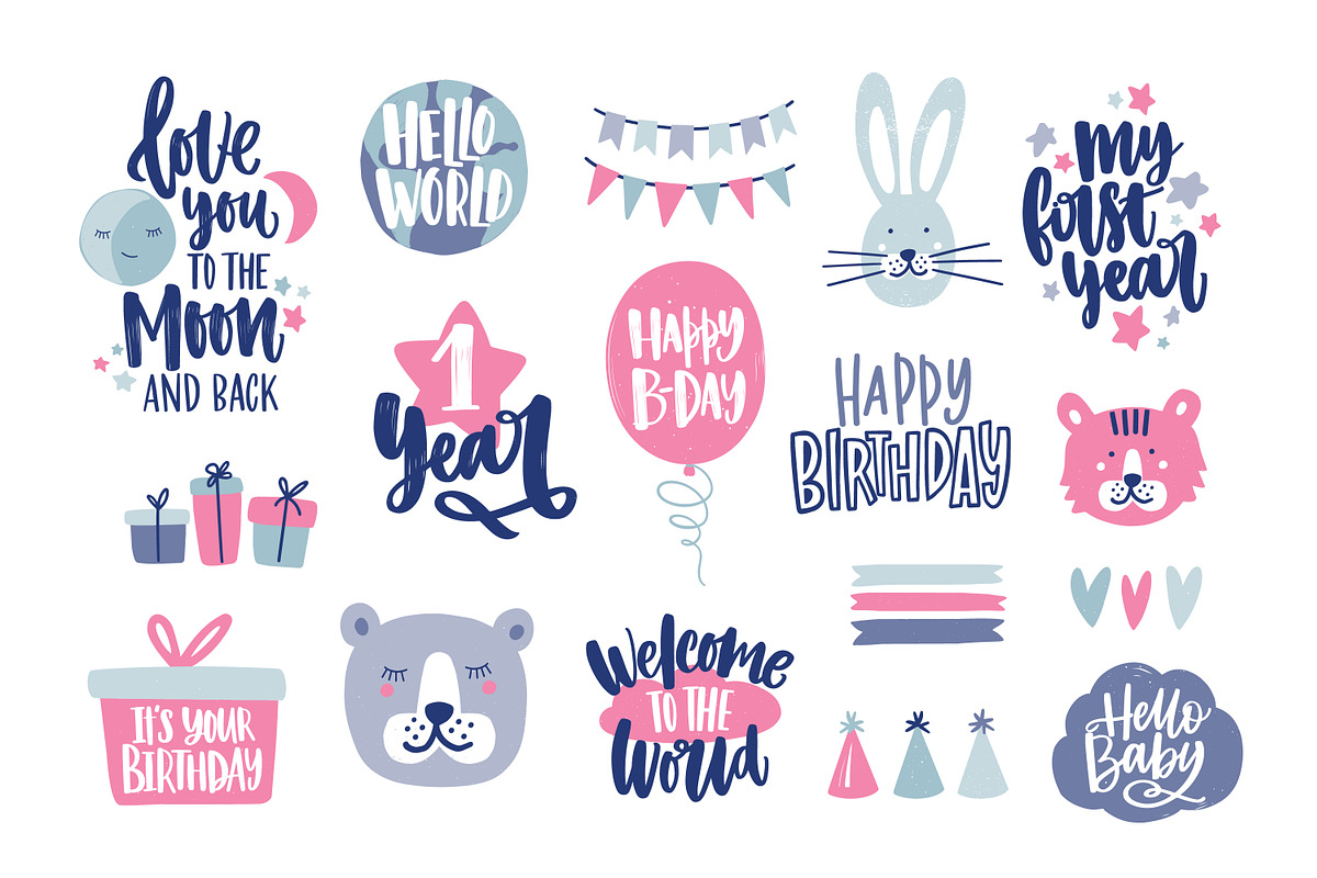 Childish lettering set, an Animal Illustration by Good Studio (Photo 3 of 8)