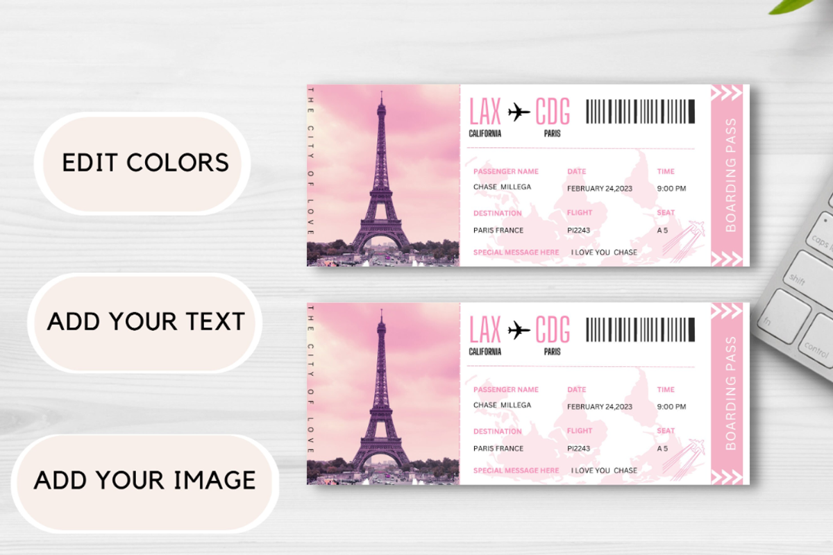 Editable Boarding Pass Template, a Card Template by YasdeyDesigns (Photo 8 of 9)