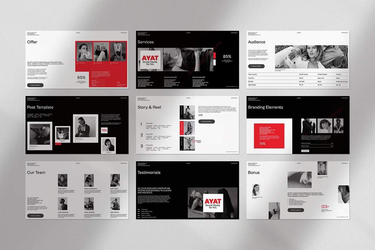 AYAT - Social Media Kit Presentation, a Presentation Template by CreativexGenius (Photo 6 of 12)