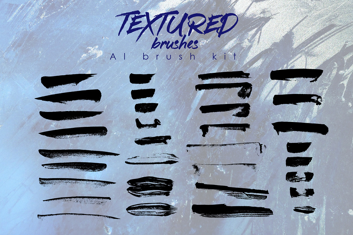 Textured brushes. AI brush kit, a Brush Add-On by Leo Studio Design Lab (Photo 2 of 3)
