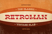 Retroman - Vintage Slab, a Slab Serif Font by Almarkhatype (Thumbnail 1 of 10)