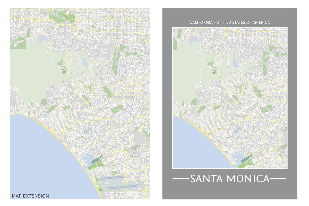 Santa Monica Street Map - City Map, an Education Illustration by Cartorical (Photo 4 of 4)