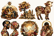 Watercolor Nativity Scene Clipart, a Person Illustration by Design Scotch (Thumbnail 2 of 8)