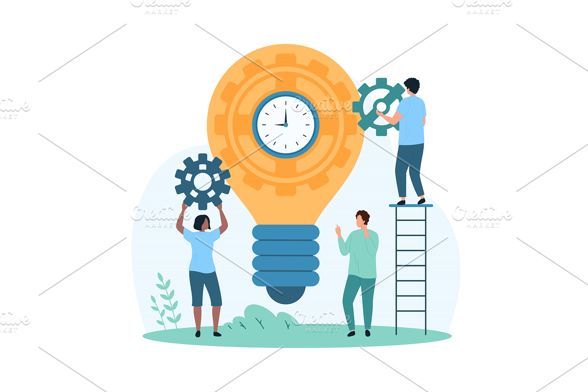 Creative time management ideas, a Technology Illustration by Flashvector