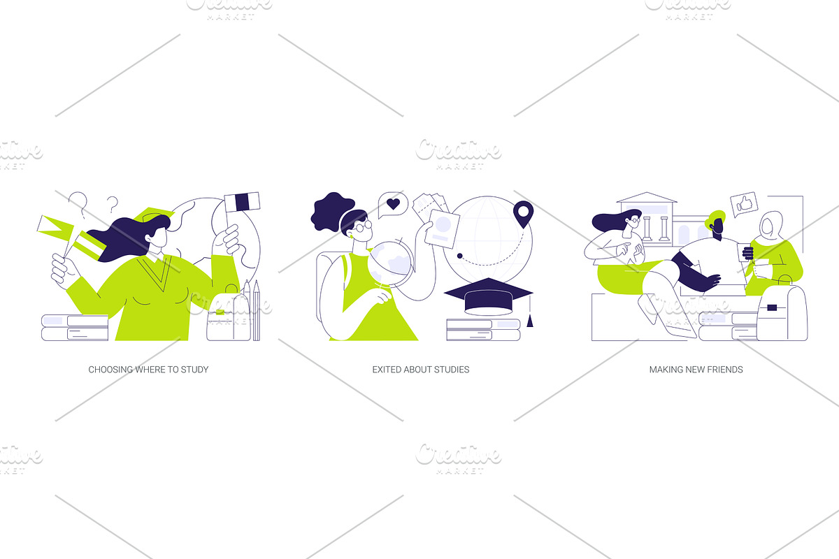 Study abroad isolated cartoon vector, an Education Illustration by Visual Generation