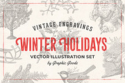 Winter Holidays - Vintage Engravings, a Decorative Illustration by Graphic Goods (Thumbnail 1 of 10)