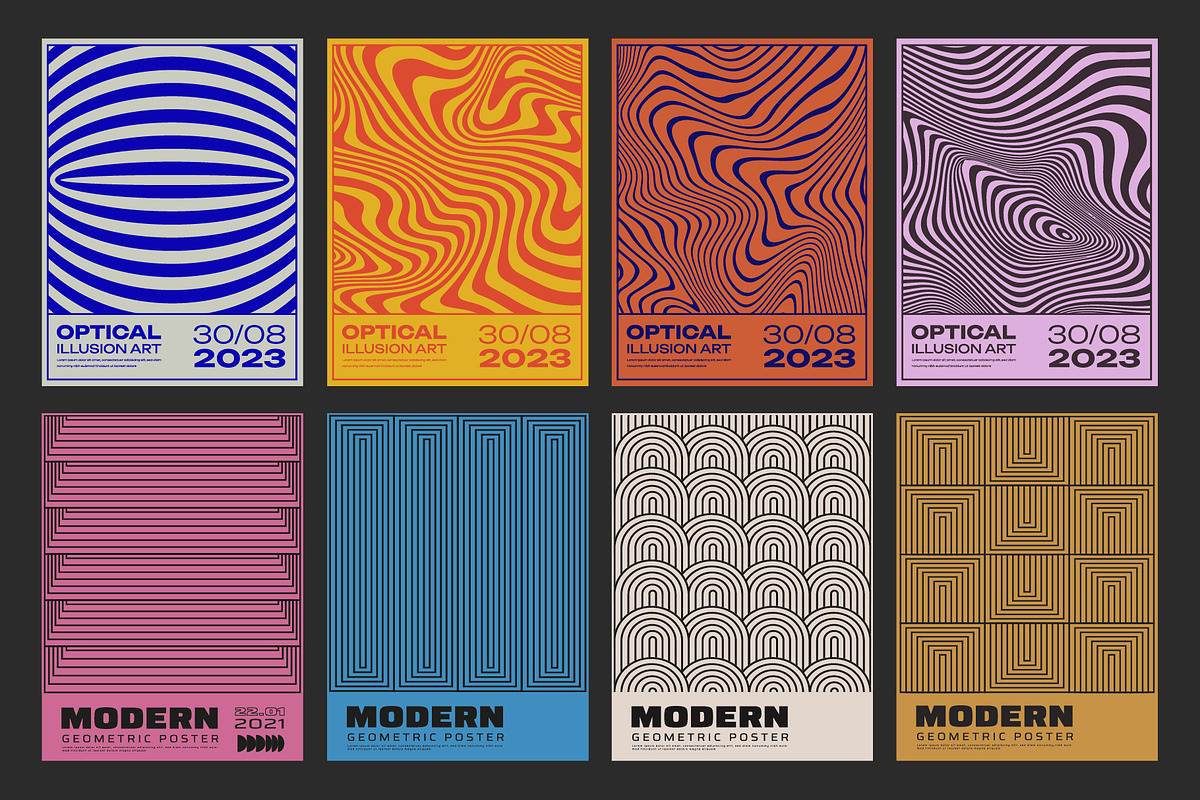 56 MODERN GEOMETRIC POSTERS, a Texture Graphic by craftlove (Photo 8 of 10)