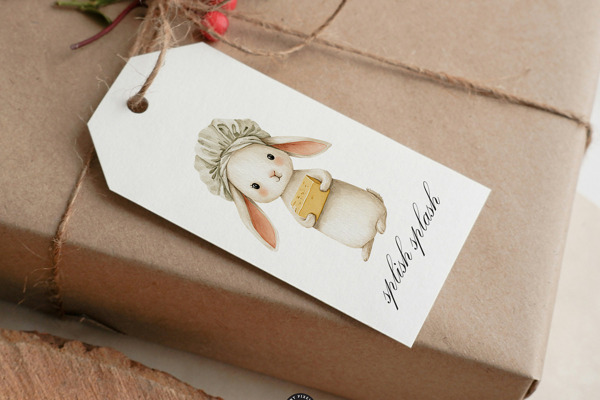 Cute Bath time Clipart- Woodland PNG, an Animal Illustration by PaintPixelCo (Photo 11 of 14)