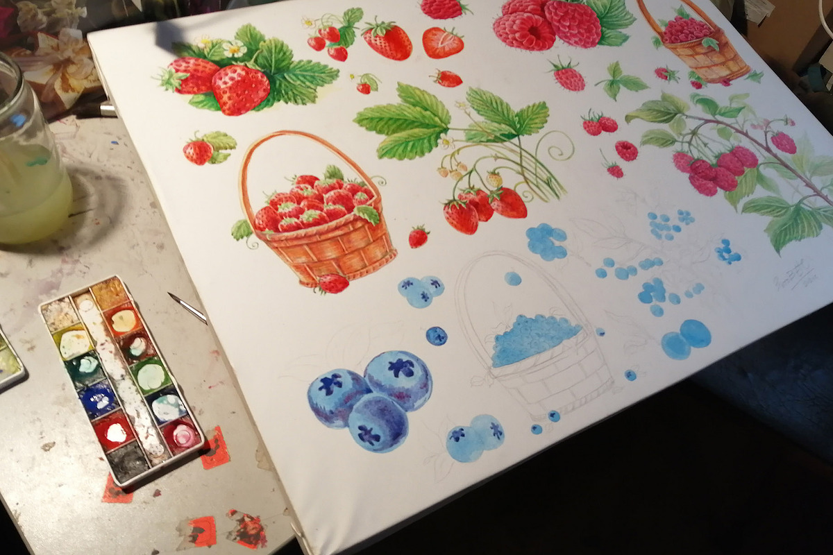Fruits and berries collection_part 1, an Illustration by ZotovShop (Photo 20 of 20)