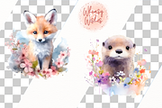 Spring Woodland Animals Watercolor, an Animal Illustration by Whimsy & Wishes (Thumbnail 4 of 8)