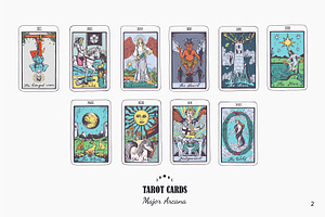 Tarot Cards Major Arcana Colorful