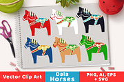 Scandinavian Dala Horse Clipart, an Animal Illustration by The Digital Download Shop (Thumbnail 1 of 3)