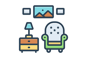 Living living room color icon, a Duotone Icon by Creative priyanka